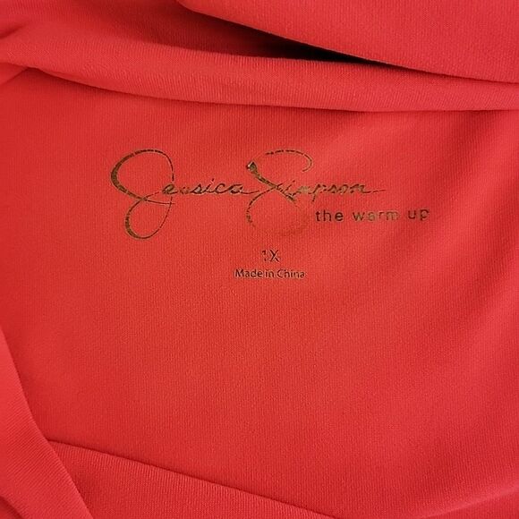 Jessica Simpson partial mesh pullover top - Orange red Women's Size 1X - Picture 8 of 11